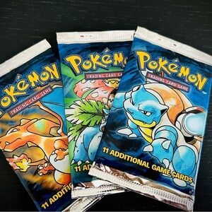 Pokémon first edition booster packs (3) (full art set) (unopened)